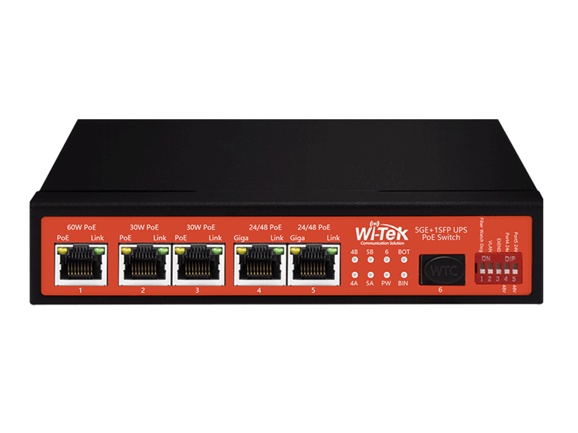 Неуправляемый гигабитный коммутатор (UPS) Wi-Tek WI-PS306GF-UPS v3 WI-PS306GF-UPS-v3